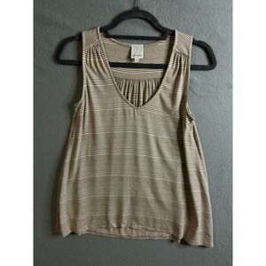Ella Moss Top Women's Small Striped Tank Top V-Neck Sleeveless Casual‎ Everyday